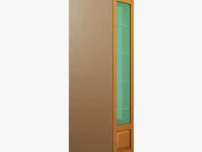 Victory wooden cabinet with glass doors 3D model