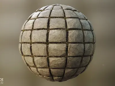 Stone Pavement PBR Material Texture