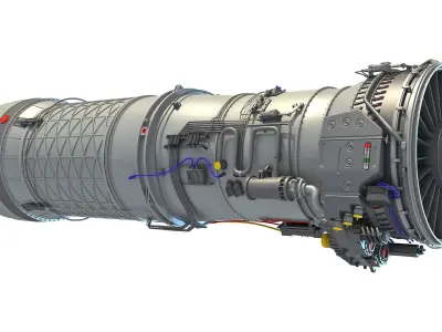  Military Supersonic Afterburning Turbofan Engine 