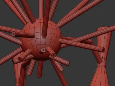 The Hallard gold chandelier with brass accents 3D model