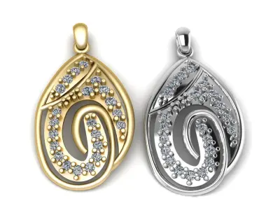 Stylish Diamond Pendant Fo Women 3d Printable Model 3D print model