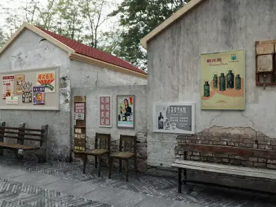 Chinese architecture and streets 3D model