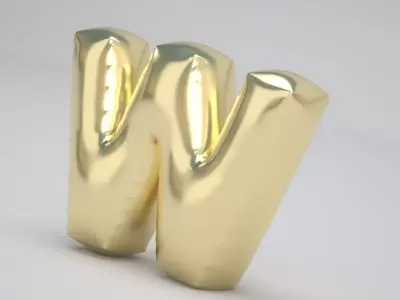 W Balloon Gold 3D model