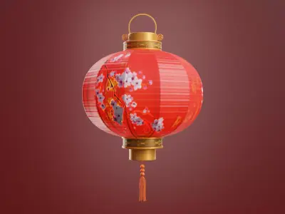Round Chinese Lantern 3D model