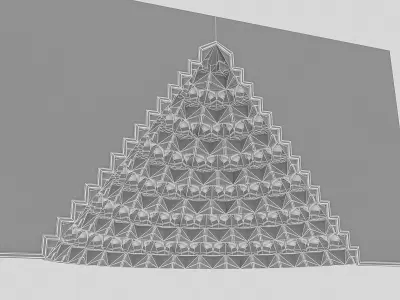 Mukarnas pyramid on wall Low-poly 3D model