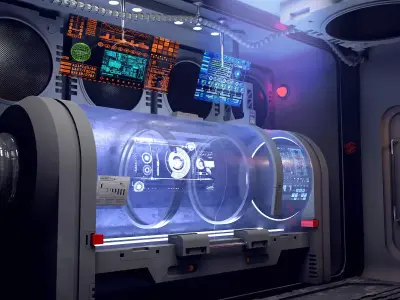 sci - fi resuscitation capsule 3D model