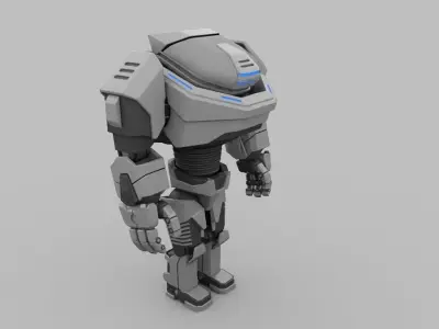 Droid runner rigged - animated character 3D model