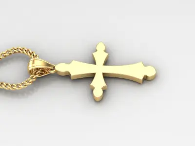 Light Gold 18K Cross Pendant 1CP032 3D print model buy