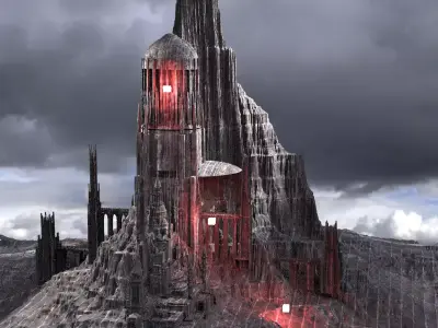 Mordor Fantasy Style Towers 2 3D model