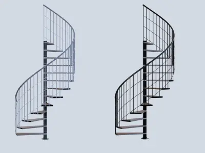 Spiral staircase Low-poly 3D model buy