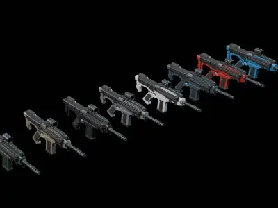 Scifi CR70 Combat Rifle Bundle 3D model