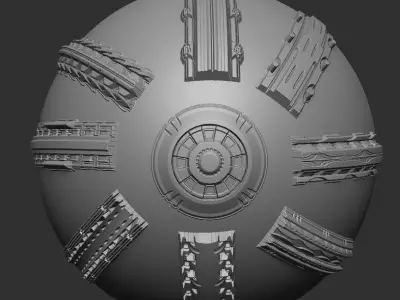 Unique Scifi Alpha Generator - SBSAR - 100 Ready output 3D model