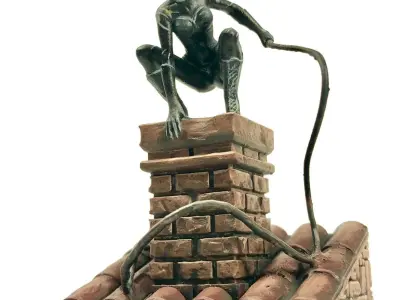 Catwoman 3d Model batman on roof of chimney 3D print model