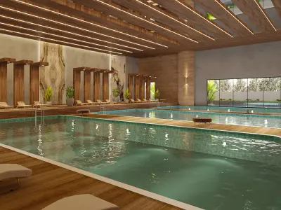 swimming pool public 3d model 3D model