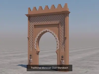 Traditional Moroccan Doors Marrakech 3D Model Pack