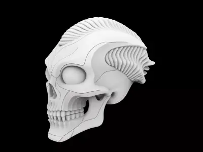 Alien Skull 3D print model 3D print model