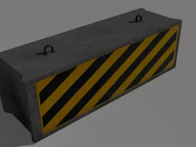 Concrete Barrier 3D model Low-poly 3D model