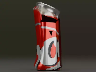 Realistic Crushed Soda Can - Unity Prefabs Included Low-poly 3D model