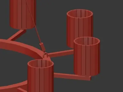 Flute Chandelier Archetypal 3D model