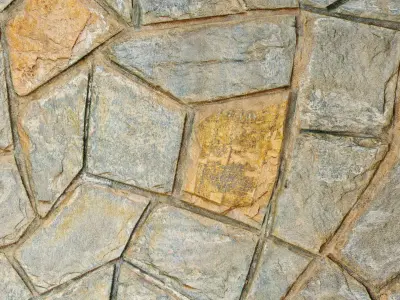 Scanned 4K Grouted Stone Wall PBR Material Vol 1 Texture