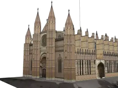 Architecture-Religion-God-Culture-Temple-034 cathedral with s... 3D model