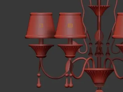 Antique Gold Chandeliers 3D model