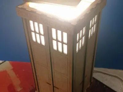 TARDIS table lamp laser cut 3D print model