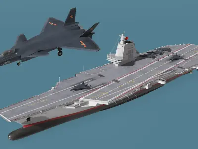  Chinese Supercarrier and Stealth Chengdu J 20 