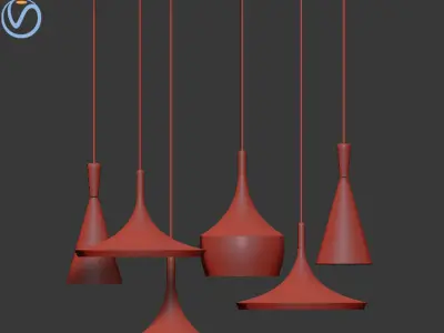 Loft Hanging Light Fixture Industrial 3D model
