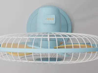 Floor Fan Low-poly 3D model