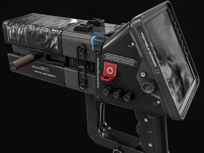 Sci fi Portable Scanner  With Addon Low-poly 3D model