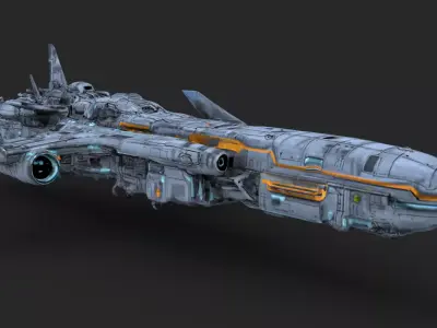 Futuristic Spacecraft Low-poly 3D model from CGTrader