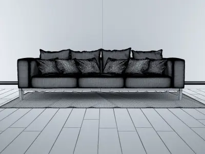 Sofa set - Interior Furniture 09 3D model