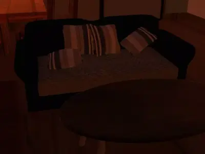 simple room at sunset  model 3D model