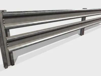 Modular Armco Barrier Low-poly 3D model