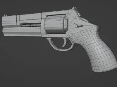Scifi Revolver Low-poly 3D model