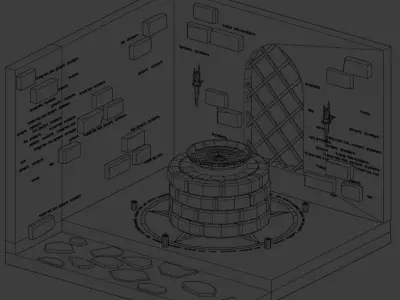 Sanctuary - temple Low-poly 3D model