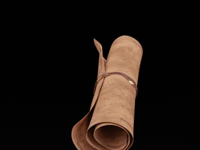 Old Rolled Treasure Map Low-poly 3D model