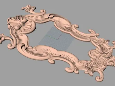 Door design 3D relief model STL format file for CNC carving E666 3D model