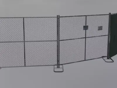 Construction Site Fence Low-poly 3D model