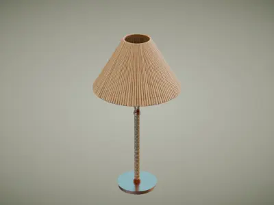 Rattan Table Lamp Low-poly 3D model