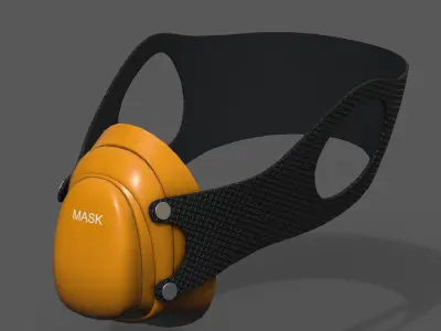 Gas mask respirator scifi futuristic 3d  Low-poly 3D model