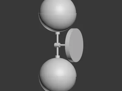 Sconce Copper Light Bra Duos Brass 3D model