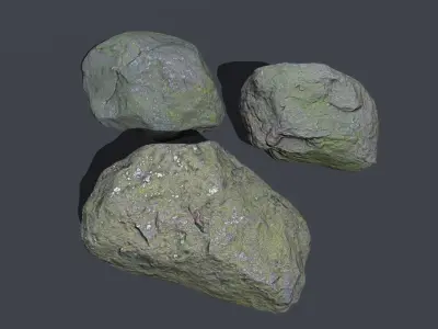 Mossy Stones Low-poly 3D model