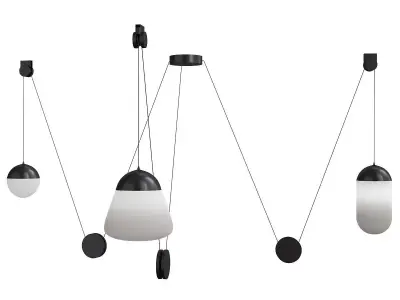 PLANETS pendant light Low-poly 3D model