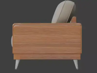 Low-Profile Sofa 3D Model Low-poly 3D model