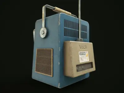 Retro TV Low-poly 3D model