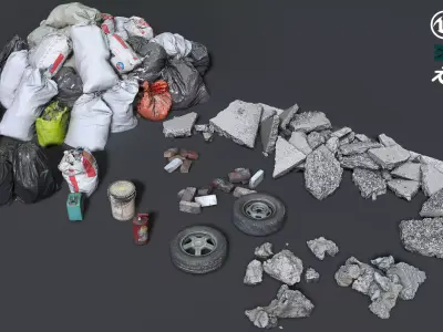 Construction waste 2022 Low-poly 3D model