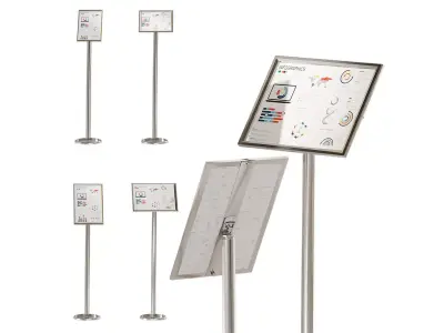 A4 and A3 Attache Floor Stands Rotating 3D model