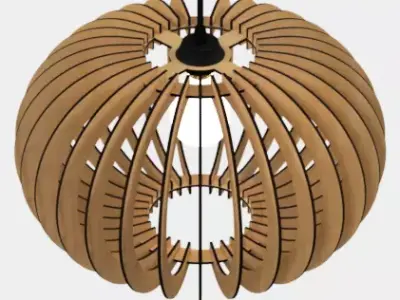 CEILING LIGHT LAMP 3D PRINT AND LASER CUT FILES MODEL 3 3D print model